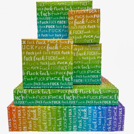 Dtiafu Funny Wrapping Paper Rude Words Gift Wrap for Women Men Adult Friends - 6 Pcs Colorful Rainbow Gift Wrap - Great for Birthday Wedding Christmas - 20 x 28 Inch Per Sheet