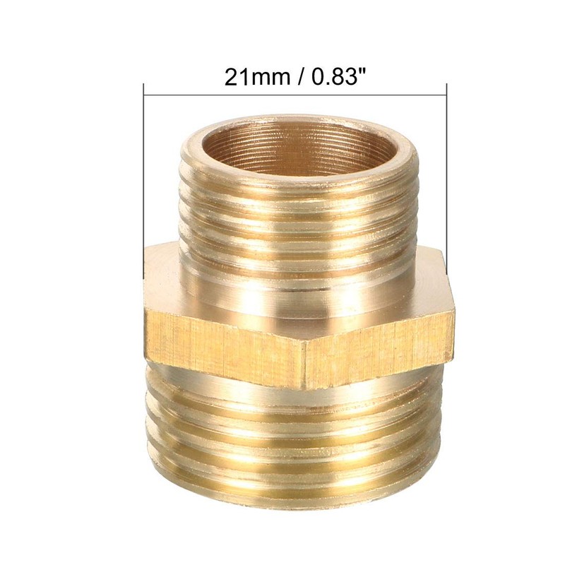 sourcing map Brass Pipe Fitting Reducing Hex Nipple 1/2 BSP
