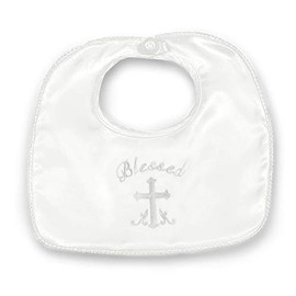 Bearington Baby Blessings Boy's Christening and Baptism Bib, 10" x 10"