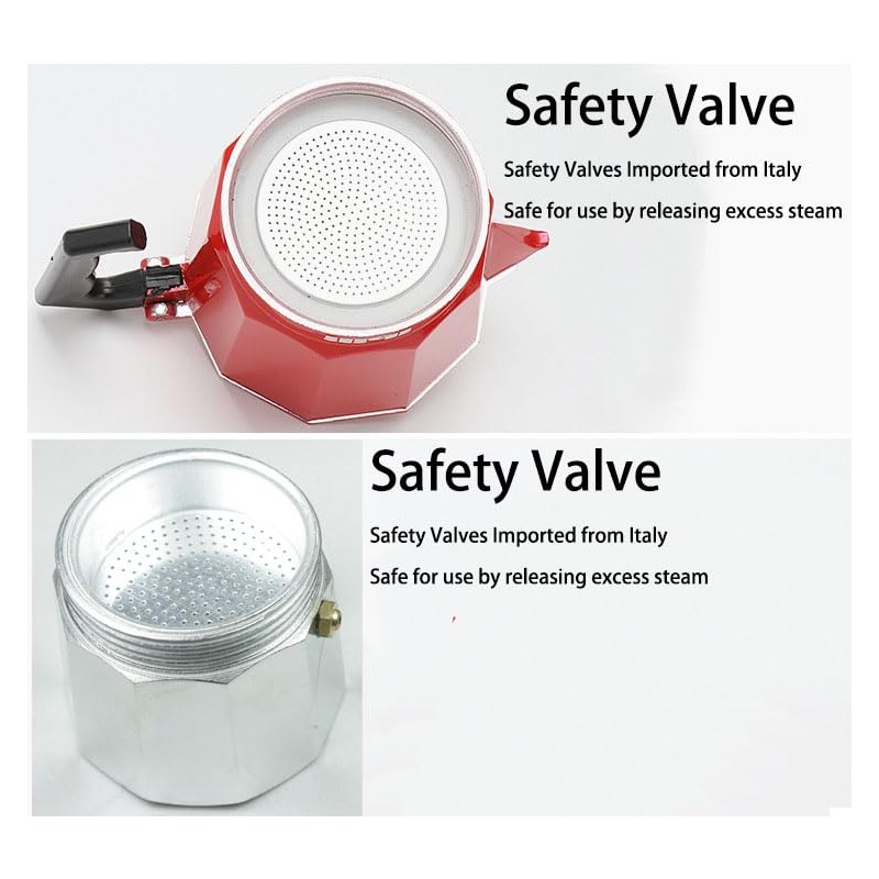 UNI-RHYTHM Double Valve Coffee Pot, Moka Coffee Pot, Eespresso maker,