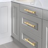 LONTAN 10 Gold Kitchen Handles 160mm Gold Cupboard Handles T-Shaped