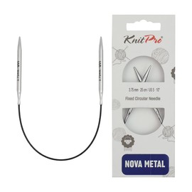 KnitPro KP10978 Nova Metal: Knitting Pins: Circular: Fixed: 25cm x 3.75mm, Electroplated hollow brass, Silver, 25 x 0.38 x 0.38 cm