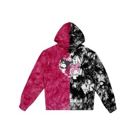 My Melody & Kuromi Long Sleeve Black & Red Adult Hooded Sweatshirt-Large