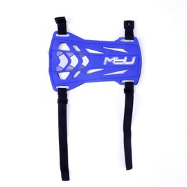 Moyujian 11.2in Long/6.7in Short Armguard Professional Competition Archery Bow Range with 4-Strap/2-Strap Buckles Shooting Practice Guard Nylon Carbon Forearm Protector Arm Guard (Blue Short)