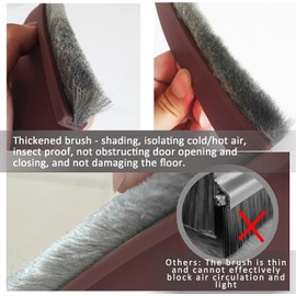 BONACHAN - Guardapolvo y Protector para Puerta, Burlete Cubrepolvo para Puertas con Cepillo,Tira de Sellado Autoadhesiva de Silicona,Tira de Sellado de Puerta y Ventanas (Marron, 300cm)