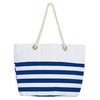 Leisureland Waterproof Canvas Rope Handle Beach Tote Bag (Anchor Royal