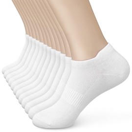 Women's Ankle Cotton Socks - Low Cut Athletic Running Soft Thin No Show White Socks With Tab 6 Pairs