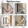 Dr.DJ Clothes Drying Rack with Rod, Wall-Mounted Retractable & Foldable