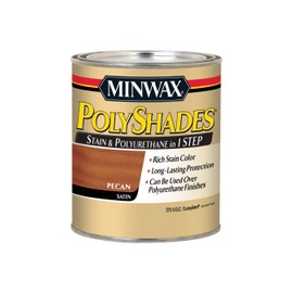 Minwax 619204444 PolyShades - Stain & Polyurethane in 1 Step, quart, Pecan, Satin