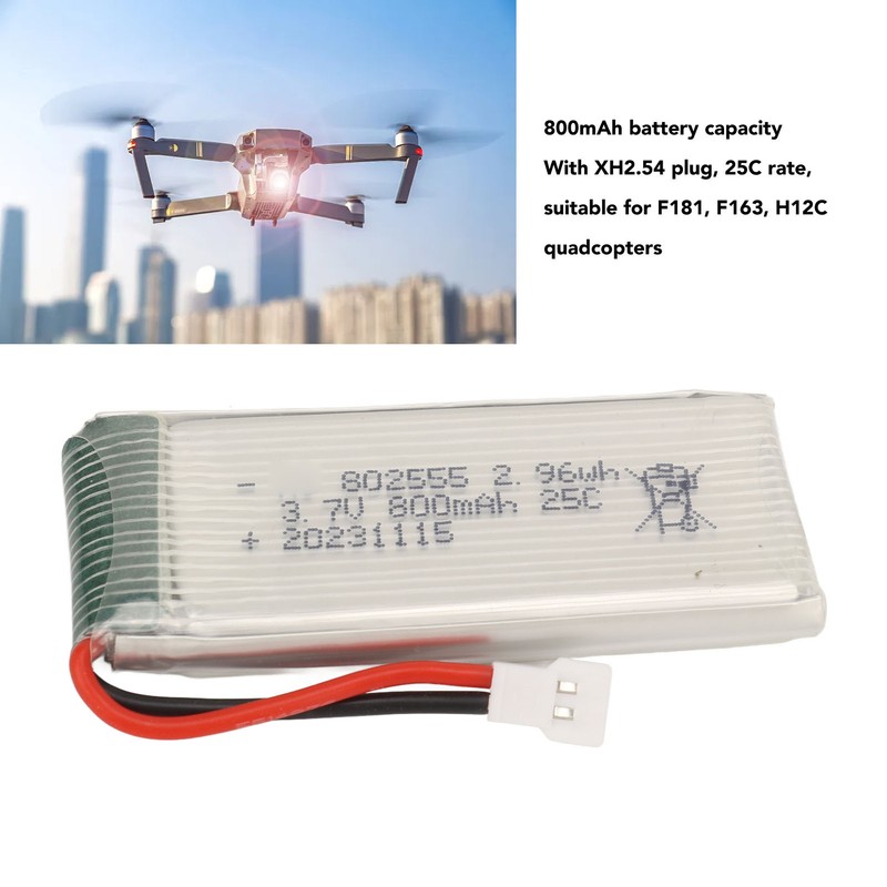 3.7V 800mAh LiPo Battery 25C Rate RC Model Airplane Lithium
