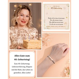 SUNSH 30 40 50 60th Birthday Women, Gifts for Women, Best Friend Gift Set, Gift for 30th Birthday Wife for Mum Sister Wife Aunt Friend Grandma, Stainless Steel Heart Bracelet Women, Stainless Steel