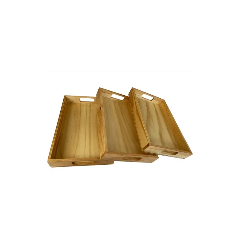 Set De 3 Bandejas Para Material Montessori
