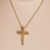 Agriajun Cubic Zirconia Gold Cross Pendant Necklace Link Chain for