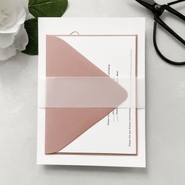 Vellum Belly Band for 5x7 Wedding Invitation, Pack of 100 Vellum Strips, 1.5x11 inches, Vellum Wedding Invitation