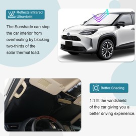 CDEFG Kompatibel mit Suzuki Swift/Sport/Hybrid 2017-2022 2023 2024 Sonnenschutz Abdeckungen Frontscheibe Sonnenschirm Die Vordere Schallwand Windschutzscheibe Auto Sonnenblende Zubehör