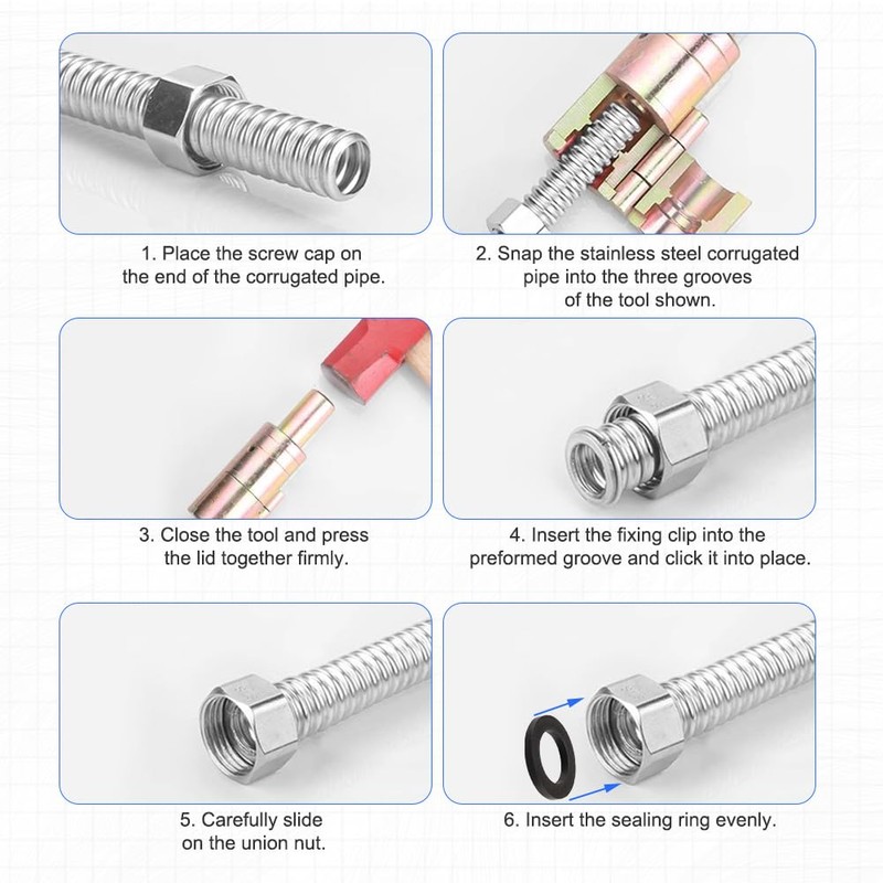 4-Piece Connection Set DN20-1 Inch for Stainless Steel Corrugated Pipe