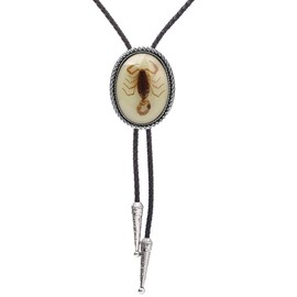 Bolo tie- Handmade Unique Luminous Native American White 3D Scorpion Animal Bolo ties for Men