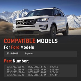 HYR A-Pillar Windshield Trim Molding Set Fit for Ford Explorer 2011-2019, Driver Left & Passenger Right Side, Outer & Inner, 926-450 926-451 BB5Z7803145AA BB5Z7803144AA BB5Z7803137AA BB5Z7803136AA