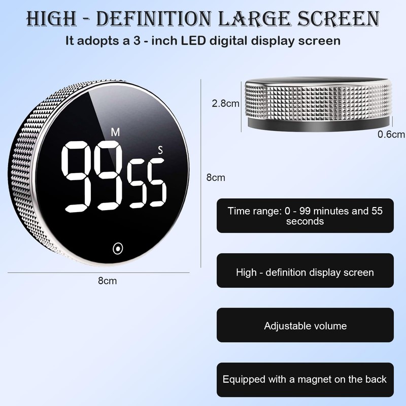 Digital Timer, Magnetic Egg Timer, Kitchen Timer, Digital Countdown Timer,