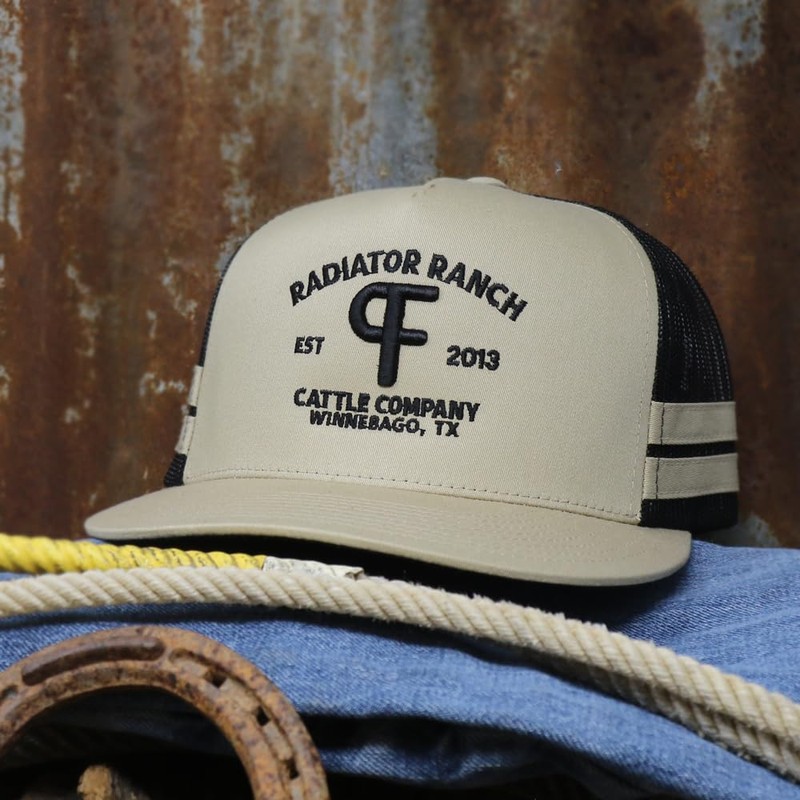 Rodeo Time PF Brand Khaki/Black Striped Cap