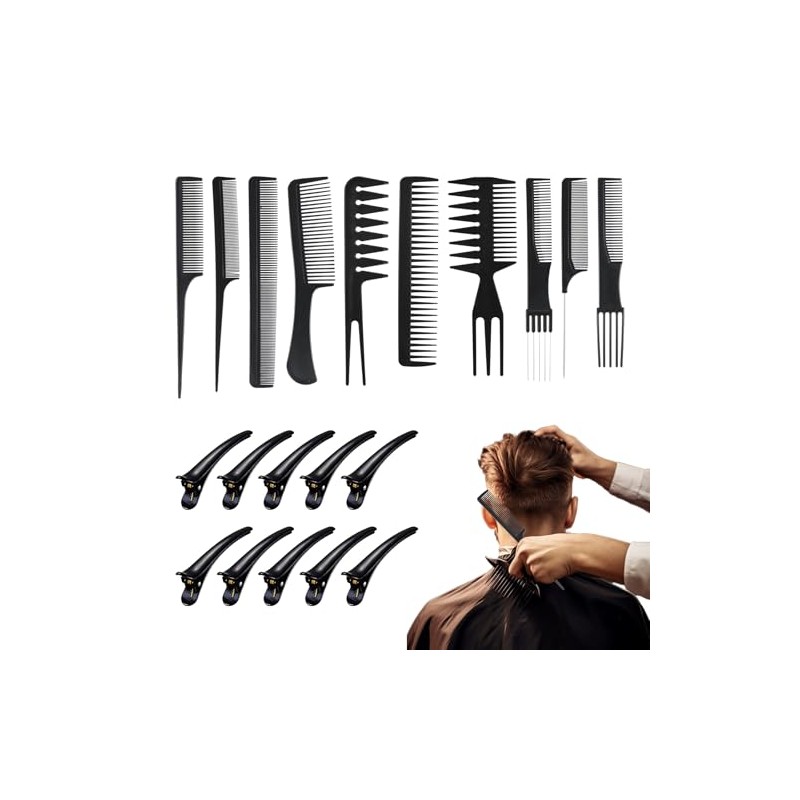 Nivofu Hair Comb Negro 20 Cm 20pcs Peine Peluquer?a, Juego