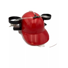 Funny Fashion Hat Red N Black "Beer Can" Drinkers Helmet Hat with hose