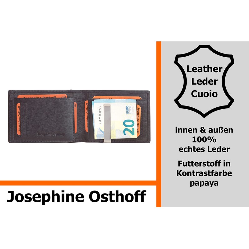 Josephine Osthoff Hannover Wallet Money Clip Genuine Leather with RFID