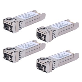 Pack of 4 10G Sfp LC MMF300m 10GBase-SR SFP+ Transceiver, 10G 850nm MMF, up to 300 metres, Compatible with Cisco SFP-10G-SR, Meraki MA-SFP-10GB-SR, Ubiquiti UF-MM-10G, Mikrotik, Netgear, D-Link