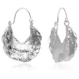 DAMLENG Simple Fashion Large Vintage Gold Circle Hoop Earrings Boho Irregular Hollow Shield Shape Dangle Drop Earrings for Women Statement Jewelry Gifts (Silver)