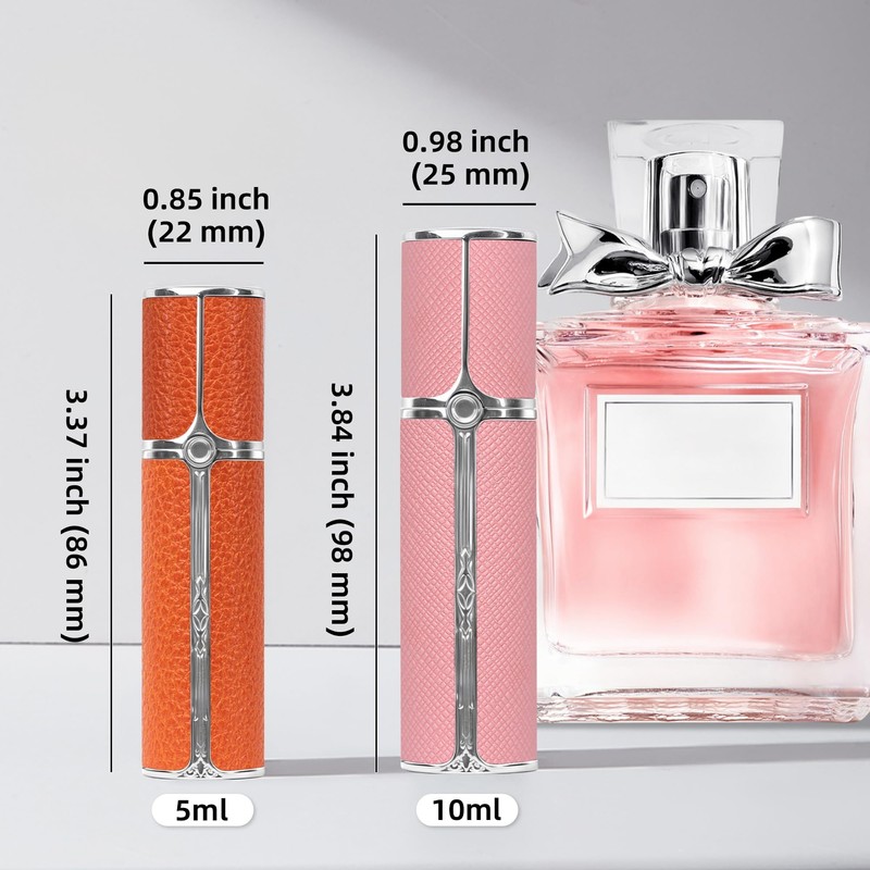 muilsae AF02DB Leather Perfume atomiser, 5ml Bottom Fill Travel Perfume