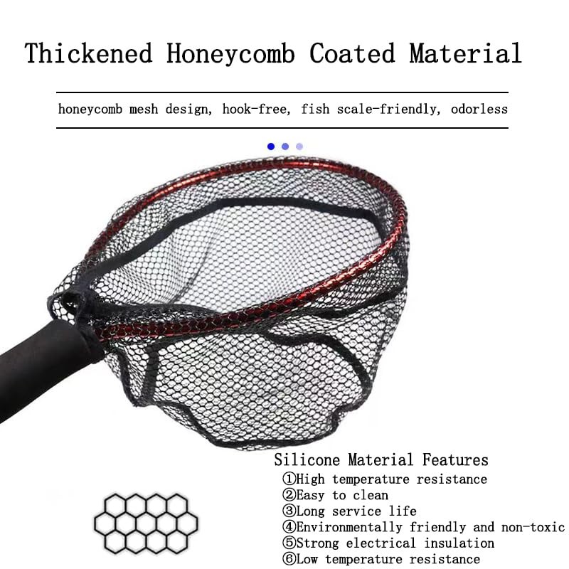 Aluminum Alloy & Soft Rubber Mesh Kayak Fishing Net -