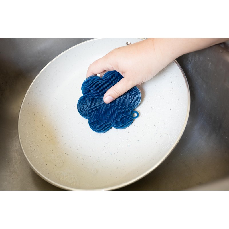 Fox Run Silicone Dish Scrubbing Brush, Navy