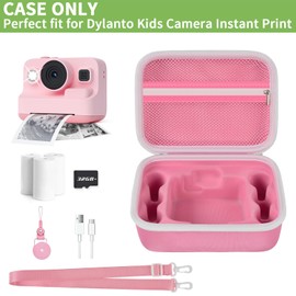 ALKOO Case Compatible with Dylanto Kids Camera Instant Print, 1080P Kids Instant Digital Video Cameras Holder, Portable Toy Storage for SD Card, Photo Paper, Lanyard and USB Type-C Cable (Box Only)