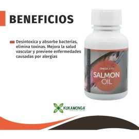 Omega 3 y 6 de Salmn  60 Cpsulas  Salmon Oil Omega 3  6  Suplemento Natural Premium  Apoya la salud del corazn, cerebro, articulaciones, piel y visin 