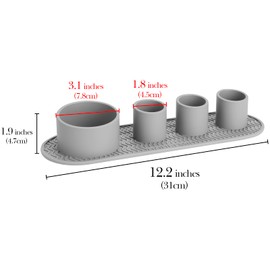 Linkidea Electric Toothbrush Holder, Silicone Tooth Brush Stand for Large Handle, Countertop 4 Slots Brush Organizer Compatible with Oral-B DB4010, Pro 100 CrossAction, Spinbrush Pro (Grey)