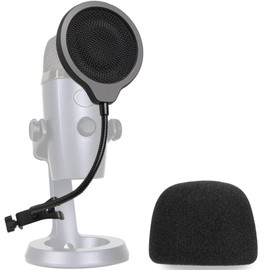 Yeti Nano Mic Pop Filter with Foam Winscreen - 4 Inch 3 Layers Mic Wind Pop Screen Mask Shield and Foam Wind Cover For Blue Yeti Nano Mic to Improve Sound Quality by YOUSHARES