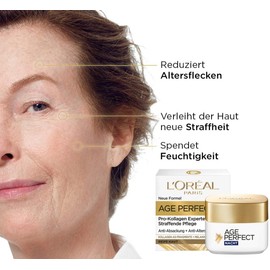 L'Oréal Paris Firming Night Cream for Mature Skin, Anti-Ageing Moisturiser Against Age Spots, with Collagen AS Fragments, Age Perfect Pro Collagen Expert, 50 ml