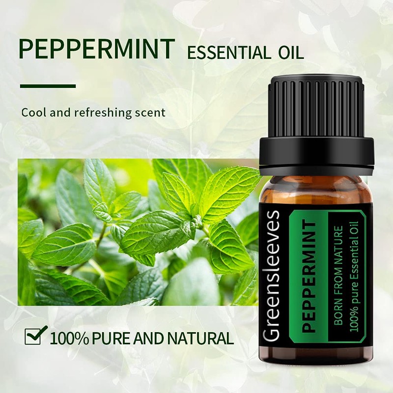GREENSLEEVES Peppermint Essential Oil 100% Pure Organic Peppermint Aromatherapy Oils
