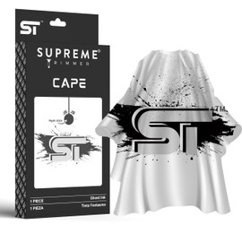 Supreme Trimmer Premium Barber Cape | Professional Hair Stylist Waterproof, Hook Closure Cape; Salon, Barber, or Home Use | Ghost Ink