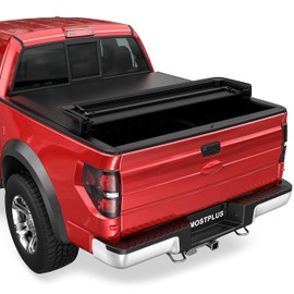MOSTPLUS Quad 4-Fold Soft Folding Truck Bed Tonneau Cover Compatible for 2015-2023 Ford F150 F-150 Bed Fourth Fold Styleside (6.5 FT)