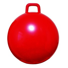 AppleRound Space Hopper Ball with Air Pump: 28in/70cm Diameter for Age 13+, Kangaroo Bouncer, Bouncy Ball with Handle, Hippity Hoppity Hopball for Teens & Adults, Plain Color (Red)