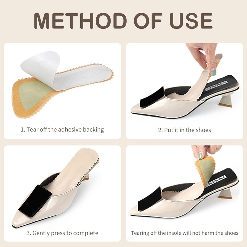 2 Pairs High Heel Pads, Anti Slip Sweat Absorbent,High Heel