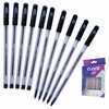 CLARO A-one Ballpoint Pens, BLACK, Medium Point (1.0mm), Pack of
