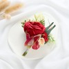 Latious Wedding Flower Boutonniere Red Groom Rose Buttonholes Men's Boutineer