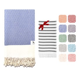 Beach towel, Bath Towel - Turkish Soft Cotton, Light and Thin, Quick Drying Beach Towels for Adults. Peshtemal (Hammam Towel) 94x180cm for Bathroom, Beach, Pool, SPA, Gym, Yoga, Yacht.…