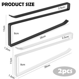 Vicloon Kitchen Roll Holder without Drilling, Pack of 2 Paper Towel Roll Holder, Kitchen Roll Holder, Roll Holder Under Cabinet, Kitchen Bathroom Black + White