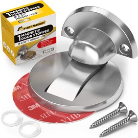 Magnetic Door Stopper - Heavy Duty Door Stop Self Adhesive - Door Stoppers Wall Protector - Door Stops for Bottom of Door - Magnet Door Holder Door Catch - Magnetic Doorstop Floor Mount