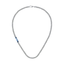 Maserati Maserati JEWELS Collection JM221ATY02 Men's Necklace Stainless Steel Diamonds Blue PVD, Stainless Steel
