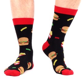 WeciBor Mens Dress Colorful Novelty Funny Socks, 12 Pack Multicolor Food, Sizes 12-14
