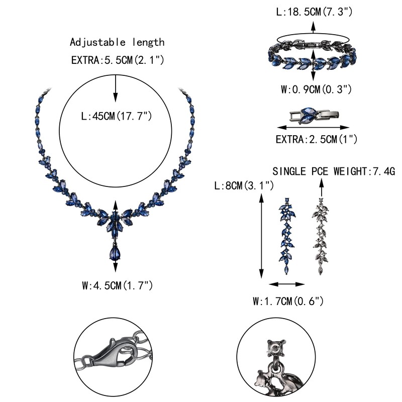 EVER FAITH Mujer Set de Joyería Cristal Austriaco Bola de